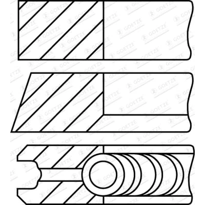 Imagem de GOETZE ENGINE 08 145108 00 Jogo de Anéis do Pistão 65,6 0,6 FIAT: Panda I Hatchback, Seicento / 600 Hatchback
