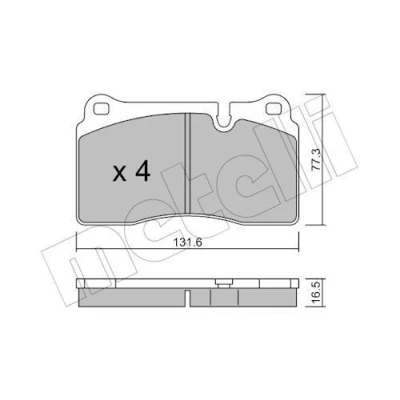 Imagem de METELLI 22 0695 0 Jogo de pastilhas para travão disco preparado indicador aviso desgaste LAND ROVER: Range Rover Sport, 3