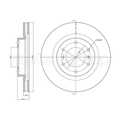 Imagem de METELLI Disco de travão MITSUBISHI: PAJERO 4 332,0mm 28,0mm 6 94,0mm ventilado pintado 23 1662C 4615A038 Discos