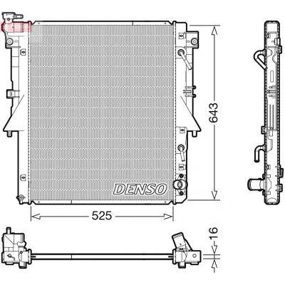 Imagem de DENSO DRM45055 Radiador, arrefecimento do motor 525mm 669mm 16mm