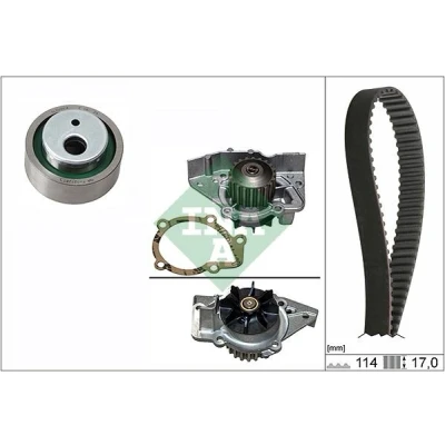Imagem de INA 530 0258 31 bomba de Água + Kit Correia Distribuição com água PEUGEOT: 306 Hatchback, 406 Carrinha, Sedan