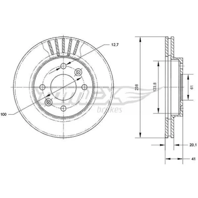 Imagem de TOMEX brakes TX 60 67 Jogo de pastilhas para travão disco Eixo dianteiro com avisador sonoro desgaste KIA: Picanto III (JA) 1.2, 1.0 T GDi