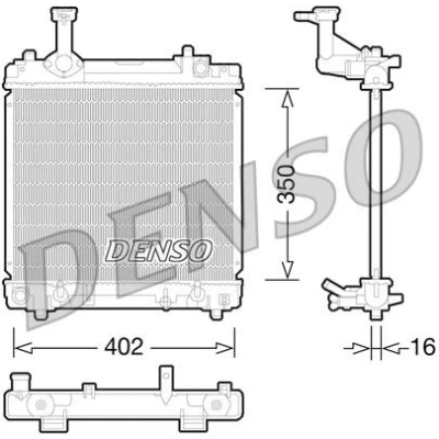Imagem de DENSO DRM47027 Radiador, arrefecimento do motor 402mm 350mm 16mm SUZUKI: Alto VII