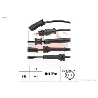 Imagem de EPS 1.960.157 Sensor de ABS Made in Italy OE Equivalent 686