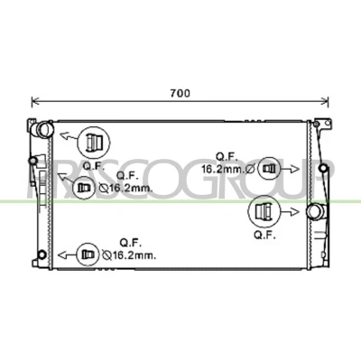 Imagem de PRASCO BM028R004 Radiador, arrefecimento do motor Alumínio 600 331 28 com acoplamentos rápidos Aletas de refrigeração soldadas BMW: 3 Touring, Sedan