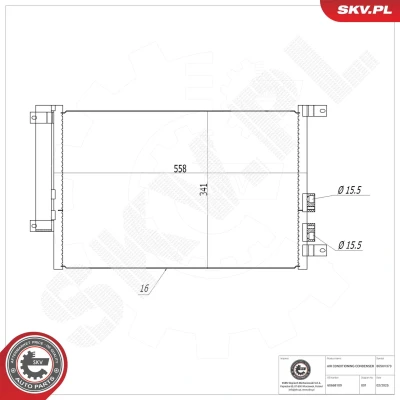 Imagem de ESEN SKV 86SKV373 Condensador com secador Alumínio 558mm ALFA ROMEO: GT