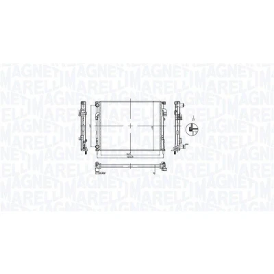 Imagem de MAGNETI MARELLI Radiador, arrefecimento do motor 560mm 470mm 23mm Aletas de refrigeração unidas mecanicamente RENAULT: TRAFIC 2 Kasten 350213212900