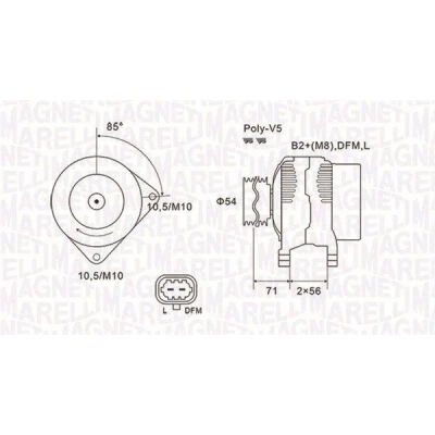 Imagem de MAGNETI MARELLI 063731973010 Alternador 14V 120A OPEL: Corsa D Hatchback, Astra H Caravan, GTC
