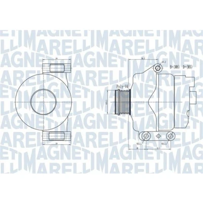 Imagem de MAGNETI MARELLI 063731934010 Alternador 14V 90A OPEL: Corsa C Hatchback, Astra H Caravan, С Van, FIAT: Punto II Evo Hatchback