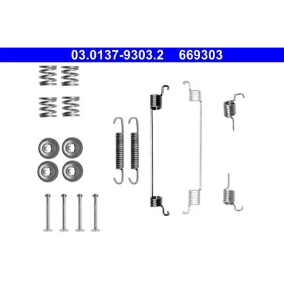 Imagem de ATE 03.0137 9303.2 Kit de acessórios, maxilas do travão FIAT: Panda II Hatchback, 500 FORD: KA Hatchback