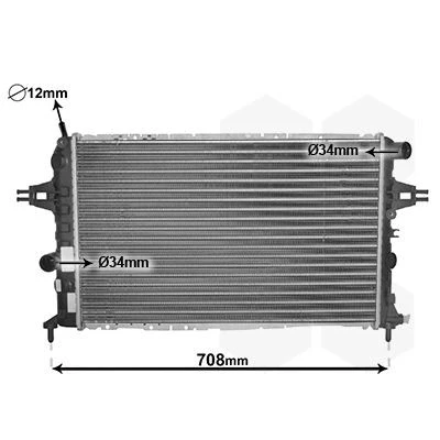 Imagem de Van WEZEL 37002252 Radiador, arrefecimento do motor Alumínio 600 360 34 Aletas de refrigeração soldadas OPEL: Astra G Caravan, CC,