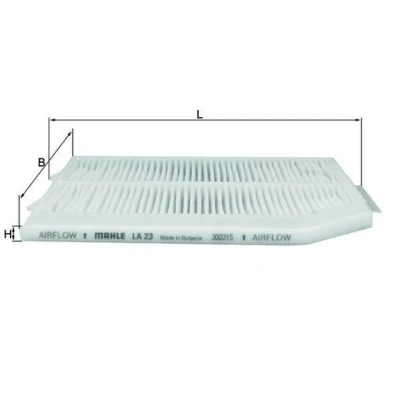 Imagem de MAHLE ORIGINAL LA 23 Filtro, ar do habitáculo Filtro de partículas 255,0mm 186mm 23,0mm AUDI: A3 Hatchback, A4 B6 Sedan, Sportback, BMW: 5 Touring
