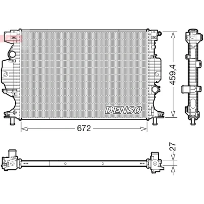 Imagem de DENSO DRM10120 Radiador, arrefecimento do motor 672 473 27