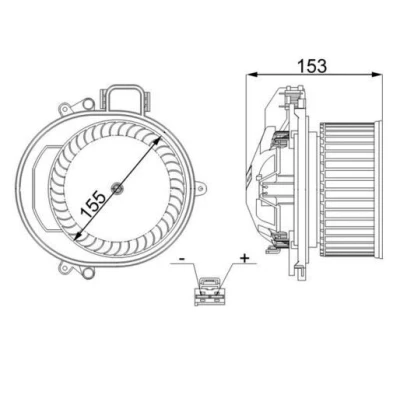Imagem de MAHLE ORIGINAL AB 257 000S Ventilador do Habitáculo para veículo com volante à esquerda BMW: 1 Hatchback