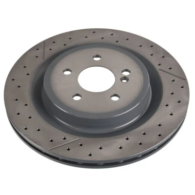 Imagem de FEBI BILSTEIN 107722 Disco de travão Eixo traseiro 330 22 5 112 interior ventilado, ranhurado/perfurado revestido alto carbono MERCEDES BENZ: Classe A