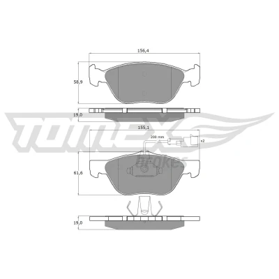 Imagem de TOMEX brakes TX 11 84 Jogo de pastilhas para travão disco Eixo dianteiro incl. contacto aviso desgaste ALFA ROMEO: 147, 156 Sportwagon