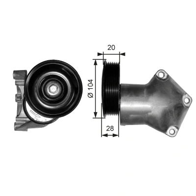 Imagem de GATES FleetRunner Micro V Kit T38202 Polia Tensora FORD: FIESTA 4
