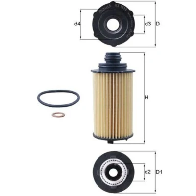 Imagem de MAHLE ORIGINAL OX 1310D Filtro de óleo Cartucho filtrante SSANGYONG: Tivoli SUV, Rexton