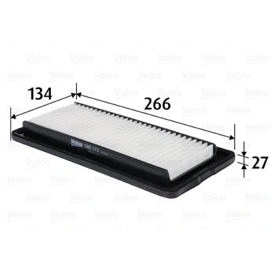 Imagem de VALEO 585173 Filtro de ar 27 134 266 Cartucho filtrante HYUNDAI: Atos
