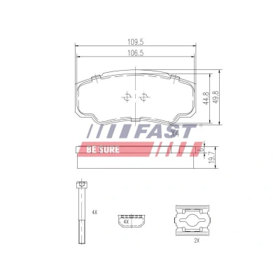 Imagem de FAST FT29133 Jogo de pastilhas para travão disco Eixo dianteiro com sensor desgaste integrado PEUGEOT: Expert II Van, I Van