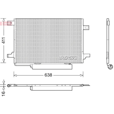 Imagem de DENSO DCN17004 Condensador com secador 638x411x16 R 134a 638 MERCEDES BENZ: Classe A, B