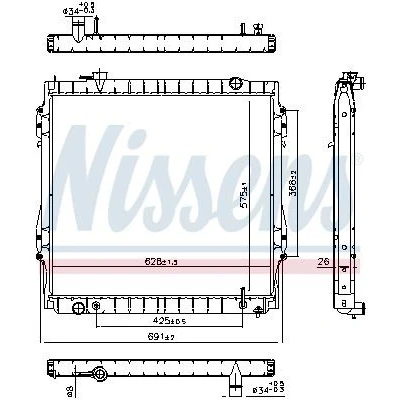 Imagem de NISSENS 606946 Radiador, arrefecimento do motor TOYOTA: HILUX 6 Pick up