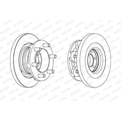 Imagem de FERODO PREMIER FCR139A Disco de travão 290 22 6 95 cheio com pernos fixação da roda IVECO: DAILY 3, 3 Kasten/Kombi