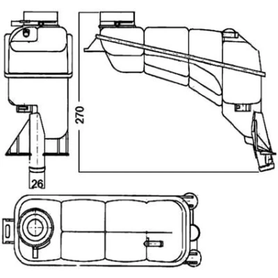 Imagem de MAHLE ORIGINAL CRT 117 000S Depósito de Compensação Refrigerante sem tampa, sensor MERCEDES BENZ: Classe E Sedan, T modell