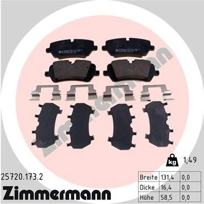 Imagem de ZIMMERMANN 25720.173.2 Jogo de pastilhas para travão disco LAND ROVER: Range Rover Sport, 4