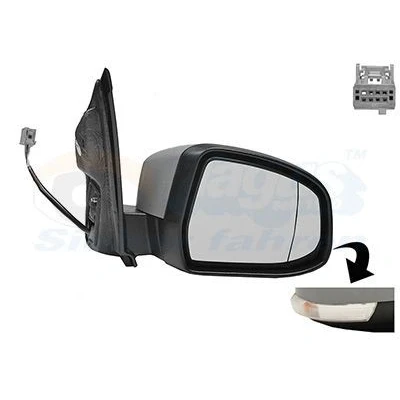 Imagem de Espelho retrovisor Van Wezel 1866808 à direita com subcapa completo, não esférico, para regulação eléctrica dos espelhos, aquecível