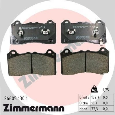 Imagem de ZIMMERMANN 26605.130.1 Jogo de pastilhas para travão disco com avisador sonoro desgaste FORD: Focus Mk4 Hatchback, Turnier