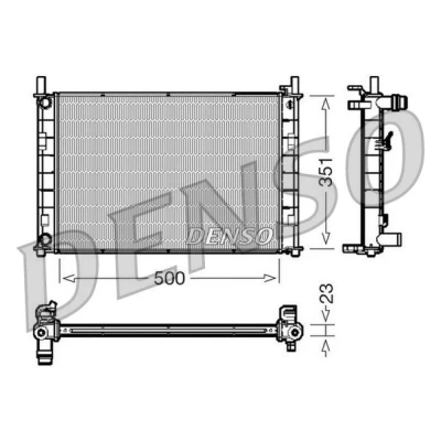 Imagem de DENSO DRM10046 Radiador, arrefecimento do motor Alumínio 500 351 23 FORD: FIESTA 5 Van, 5, Fusion Carrinha, MAZDA: 2 Hatchback