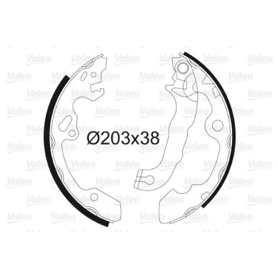 Imagem de VALEO 562648 Maxilas de travão Eixo traseiro 203 38 sem cilindro roda FORD: Focus Mk1 Carrinha, Hatchback, Sedan