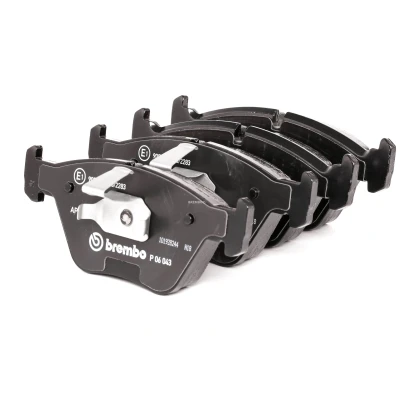 Imagem de BREMBO P 06 043 Jogo de pastilhas para travão disco preparado indicador aviso desgaste com grampo do êmbolo sem acessórios BMW: 3 Coupe