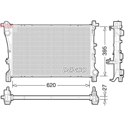 Imagem de DENSO DRM09167 Radiador, arrefecimento do motor 620mm 395mm 27mm