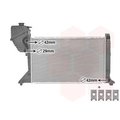 Imagem de VAN WEZEL *** IR PLUS 30002300 Radiador, arrefecimento do motor Alumínio 680 405 42 com acessórios Aletas de refrigeração soldadas