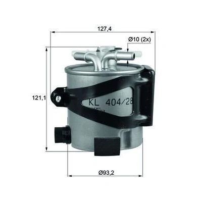Imagem de MAHLE ORIGINAL KLH 44/25 Filtro de Combustível dos tubos 10 com suporte RENAULT: MEGANE 2, 2 Kombi, 3 Grandtour