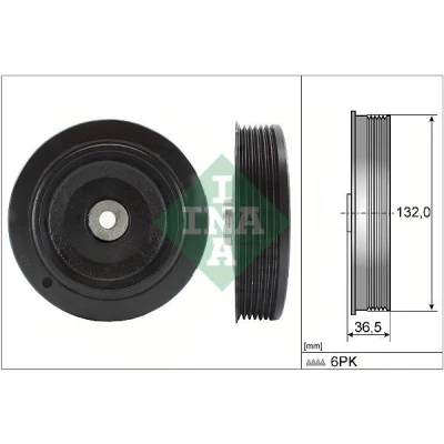 Imagem de INA 544 0007 10 Polia da Cambota 133,00, 136,0 RENAULT: MEGANE 1, CLIO 2, Scénic 1