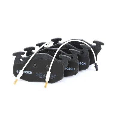 Imagem de BOSCH 0 986 469 860 Jogo de pastilhas para travão disco Baixo teor metálico incl. contacto aviso desgaste com chapa anti ruído