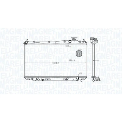 Imagem de MAGNETI MARELLI 350213182700 Radiador, arrefecimento do motor 350mm 658mm 16mm Aletas de refrigeração soldadas HONDA: CIVIC 7 Hatchback