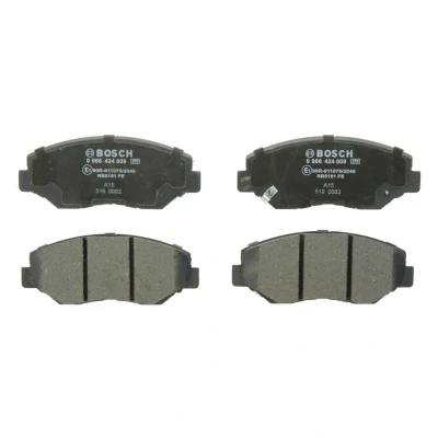 Imagem de BOSCH 0 986 424 809 Jogo de pastilhas para travão disco Baixo teor metálico com avisador sonoro desgaste chapa anti ruído HONDA: CIVIC 10