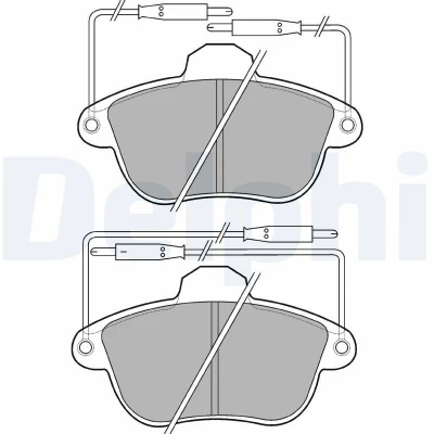 Imagem de DELPHI LP741 Jogo de pastilhas para travão disco incl. contacto aviso desgaste com chapa anti ruído acessórios PEUGEOT: 605 Sedan