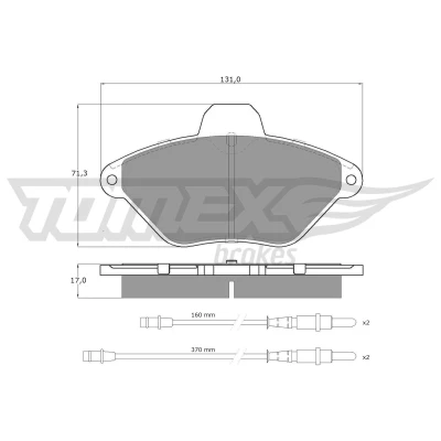 Imagem de TOMEX brakes TX 13 36 Jogo de pastilhas para travão disco Eixo dianteiro incl. contacto aviso desgaste com acessórios