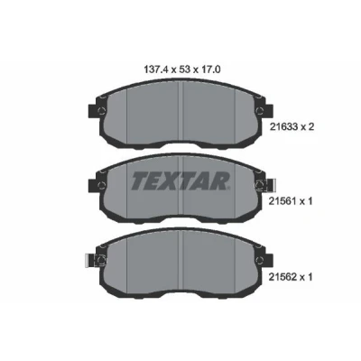 Imagem de TEXTAR 2156101 Jogo de pastilhas para travão disco com avisador sonoro desgaste NISSAN: 200SX, 350Z Coupe