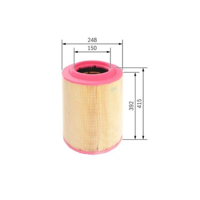 Imagem de BOSCH F 026 400 075 Filtro de ar 414,5 248 Cartucho filtrante