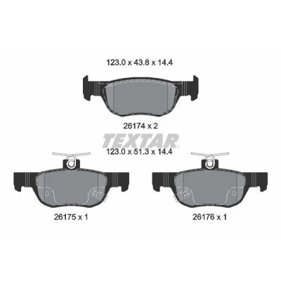 Imagem de TEXTAR 2617401 Jogo de pastilhas para travão disco incl. contacto aviso desgaste MAZDA: 3 Hatchback