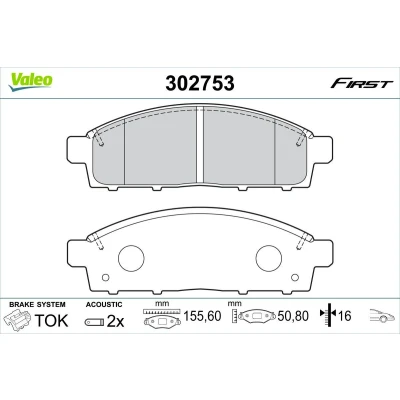 Imagem de VALEO 302753 Jogo de pastilhas para travão disco Eixo dianteiro incl. contacto aviso desgaste sem chapa anti ruído