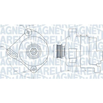 Imagem de MAGNETI MARELLI 063731886010 Alternador 14V 70A FIAT: Stilo Hatchback, Punto Evo 500 ALFA ROMEO: MiTo