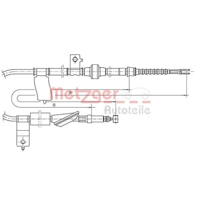 Imagem de METZGER 17.4017 Cabo de Freio Mão traseira direita 1619/1432 Travões disco COFLE HONDA: CIVIC V Hatchback, 6 Fastback