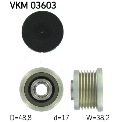 Imagem de SKF VKM 03603 Polia Roda Livre do Alternador 38,2 RENAULT: LAGUNA 2 Grandtour, TRAFIC Kasten, MASTER Pritsche/Fahrgestell